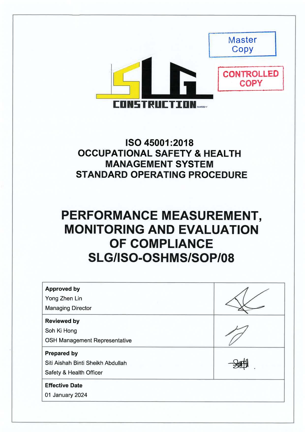 SLG-PRO-SOP Page 1
